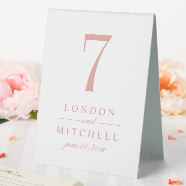 Rose Gold Classic Elegant Wedding Table Number (In SItu (Wedding))