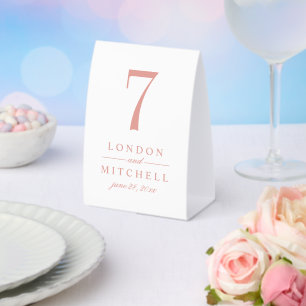 Rose Gold Classic Elegant Wedding Table Number