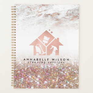 Rose Gold Cleaning Services Appointment Book Planner