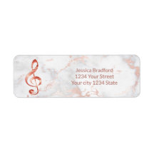 rose gold clef music on marble