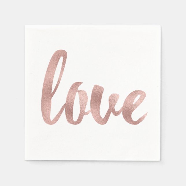 Rose gold cocktail napkins (Front)