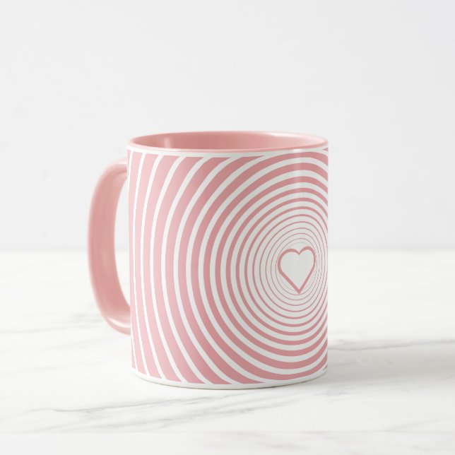 Rose Gold Coffee Mug with Heart (Front Left)