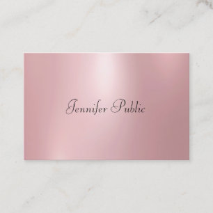Rose Gold Colour Modern Handwritten Cute Template Business Card