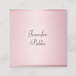 Rose Gold Colour Modern Handwritten Professional Square Business Card