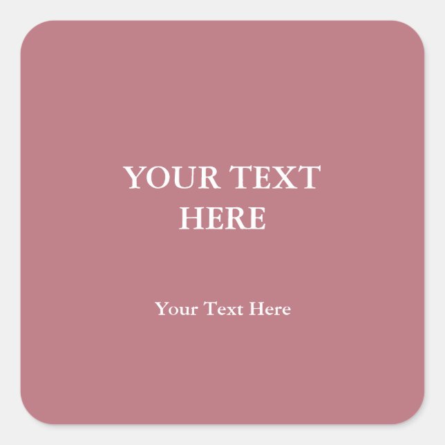 Rose Gold Colour Plain Elegant Modern Minimalist Square Sticker (Front)
