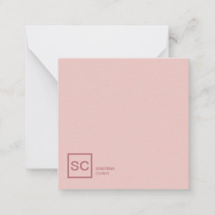Rose gold colour professional girly monogram name card