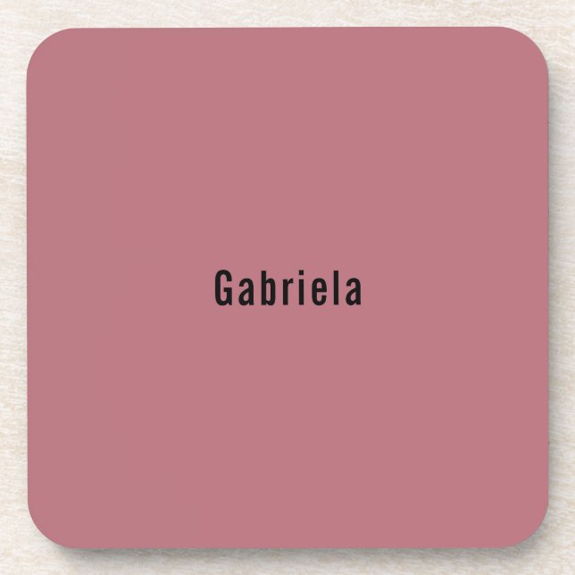 Rose Gold Colour Professional Trendy Modern Plain Coaster (Front)