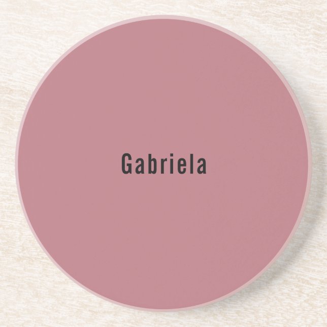 Rose Gold Colour Professional Trendy Modern Plain Coaster (Front)