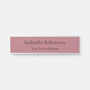 Rose Gold Colour Professional Trendy Modern Plain Door Sign