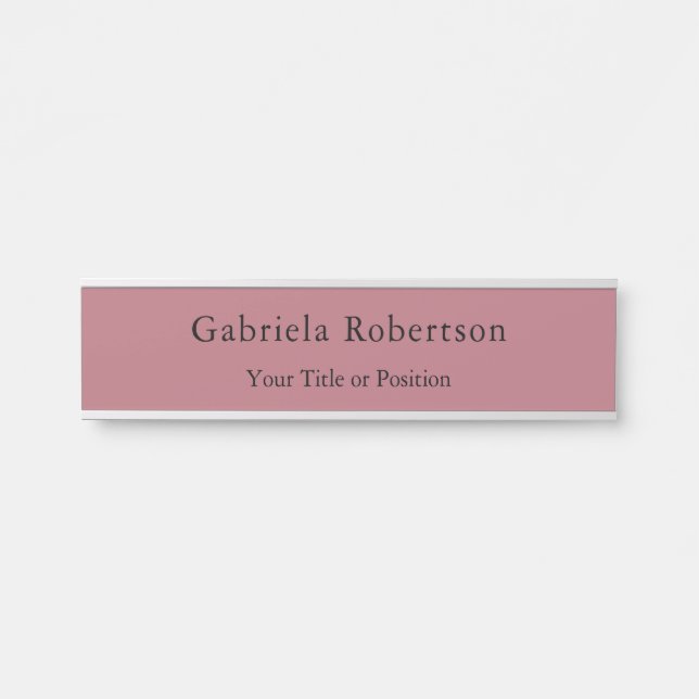 Rose Gold Colour Professional Trendy Modern Plain Door Sign (Front)