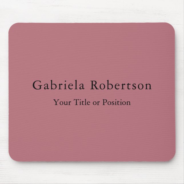 Rose Gold Colour Professional Trendy Modern Plain Mouse Mat (Front)