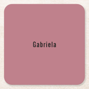 Rose Gold Colour Professional Trendy Modern Plain Square Paper Coaster
