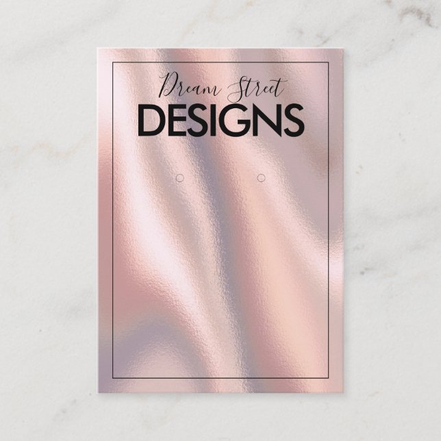 Rose Gold Colour Shift Silk Earring Display Card (Front)