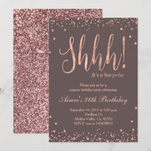 Rose Gold Confetti Birthday Party Invitation