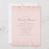 Rose Gold Confetti Blush Pink Modern Bridal Shower