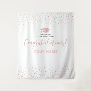 Rose Gold Confetti Congratulation Graduation Tap Tapestry