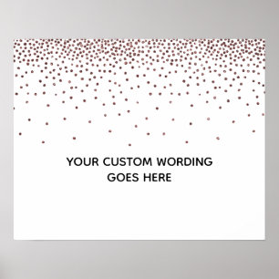 Rose Gold Confetti DIY Blank Custom Wedding Sign