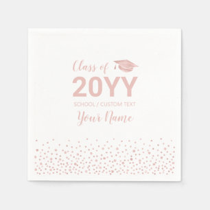 Rose gold Confetti Modern Graduation Party Napkin