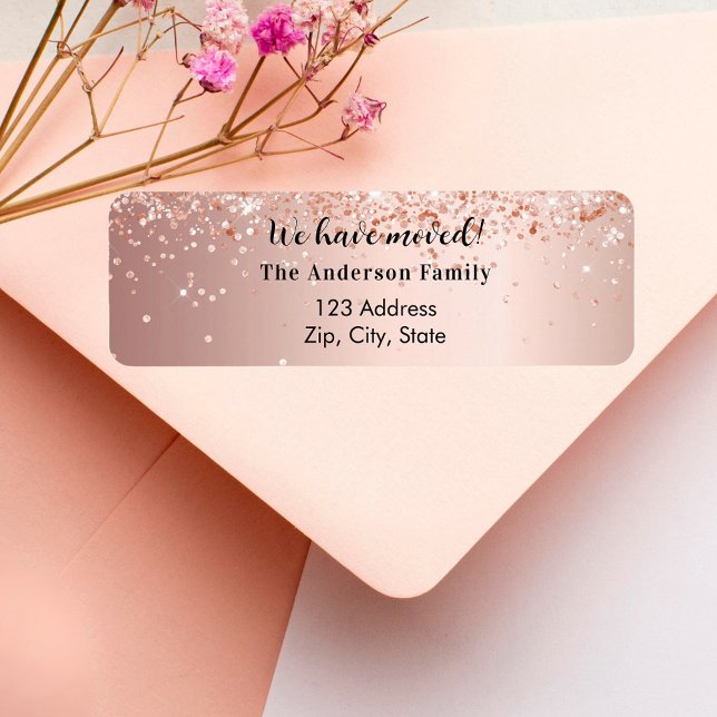 Rose gold confetti moved new return address (Creator Uploaded)