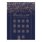 Rose gold confetti navy blue wedding seating chart