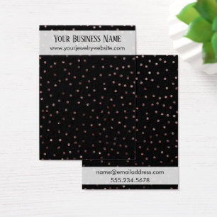 Rose Gold Confetti on Black Earring Holder Card