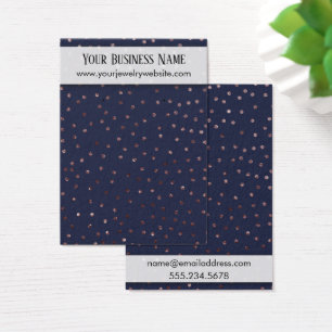 Rose Gold Confetti on Navy Earring Holder Card
