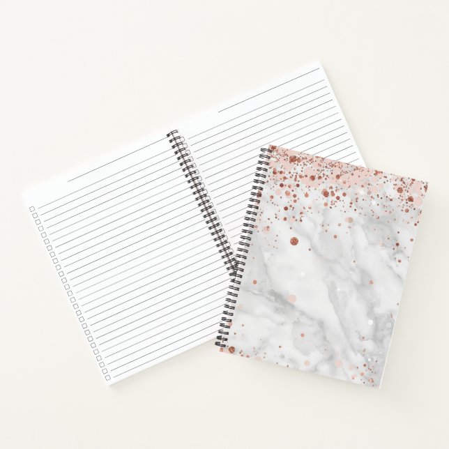 Rose Gold Confetti Pattern | Elegant Bridal Shower Notebook (Inside)