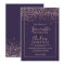 Rose gold confetti purple typography wedding
