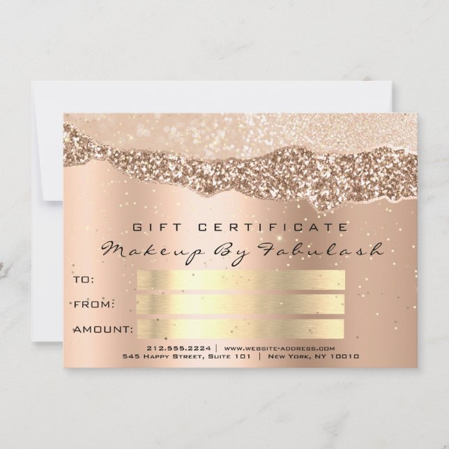 Rose Gold Confetti QR Code Logo Beauty Studio Hair (Front)