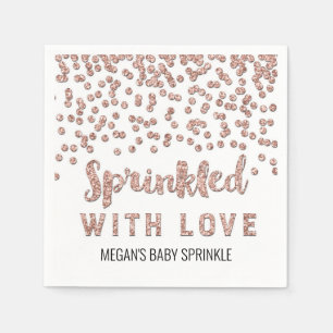 Rose Gold Confetti Sprinkled with Love Napkin
