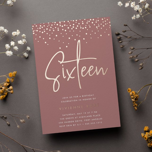 Rose Gold Confetti Sweet Sixteen Birthday Party (Creator Uploaded)