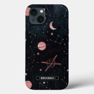 Rose Gold Constellations   Outer Space Monogram Case-Mate iPhone Case