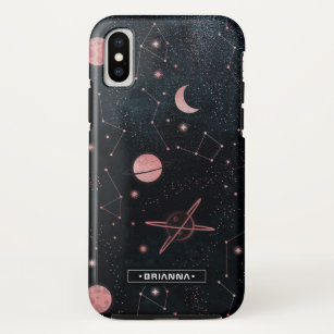 Rose Gold Constellations   Outer Space Monogram Case-Mate iPhone Case