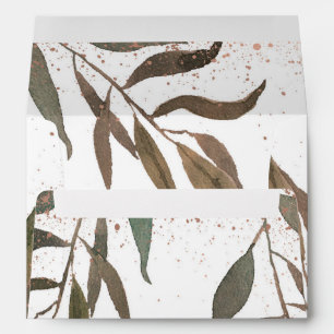 Rose Gold Copper Botanical Glam Modern Wedding Envelope