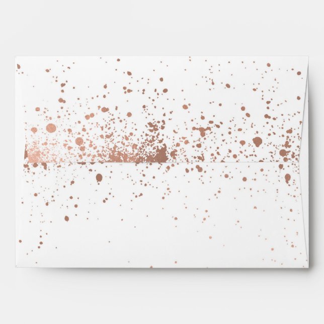Rose Gold Copper Botanical Glam Modern Wedding Envelope (Back (Top Flap))