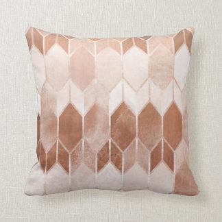Rose Gold Copper Chevron Cushion
