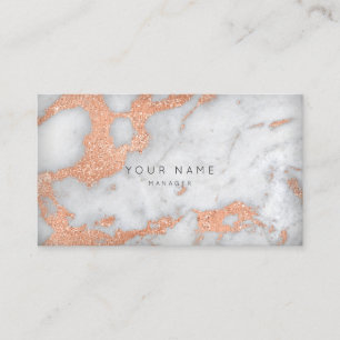 Rose Gold Copper Grey Carrara Marble Appointment Card