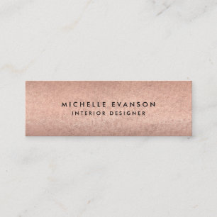 Rose Gold Copper Look Minimalist Mini Business Card