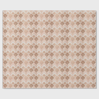 Rose Gold & Copper Metallic Art Deco Fan Pattern Wrapping Paper