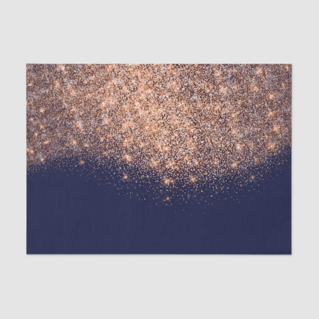 Rose Gold Copper Metallic Glitter Blue Navy Maroon Tissue Paper (Front)