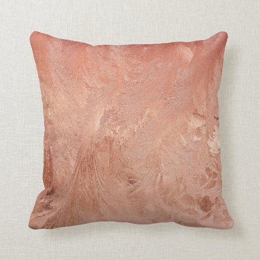 Image of Rose Gold Copper Texture Metallic Cushion