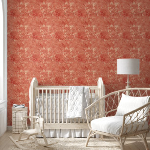 Rose Gold Coral Red Marble Texture Pattern Wallpaper