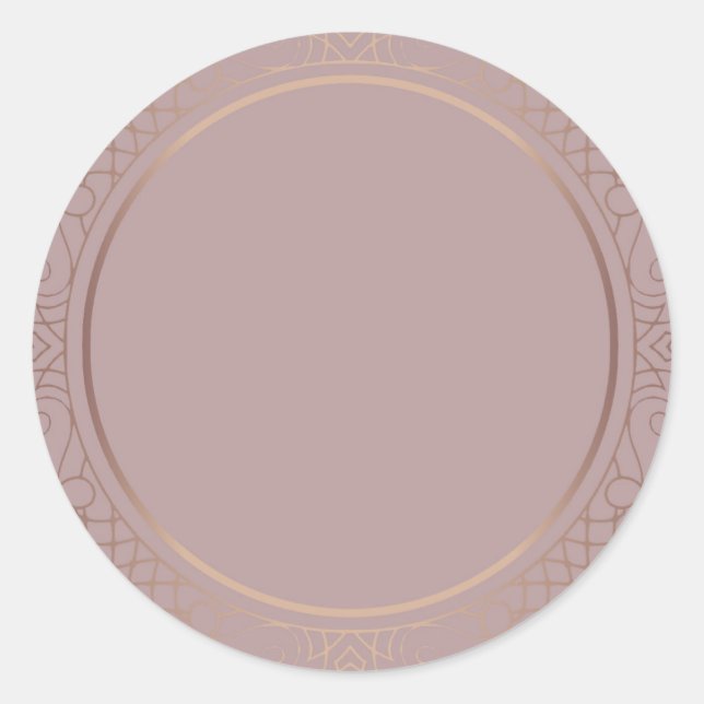 Rose Gold Creative Design Blank Template Add Text Classic Round Sticker (Front)