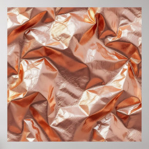 Rose Gold Crinkled Metallic Foil Luxe Poster