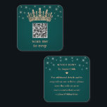 Rose Gold Crown Scan Me Quinceañera QR RSVP Green Enclosure Card<br><div class="desc">Simplify birthday party RSVP responses with chic modern QR Code enclosure cards. This template is set up for a quinceañera's 15th birthday celebration, but is simple to customize for a Sweet 16 or princess party. The colors and font styles can be easily changed with the Zazzle Design Editor tool. The...</div>