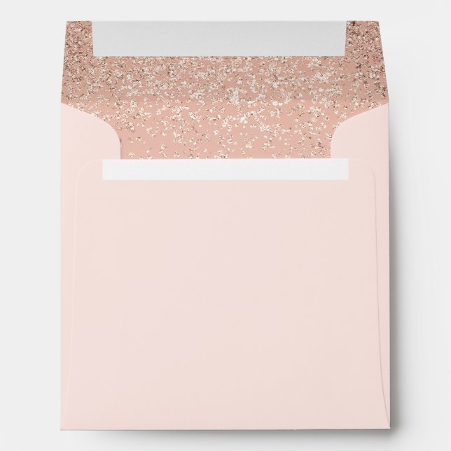 Rose Gold Crown Sweet 16 Invitation Envelope (Back (Bottom))