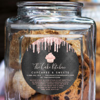 Rose Gold Cupcake Glitter Drips Black Chef Legal