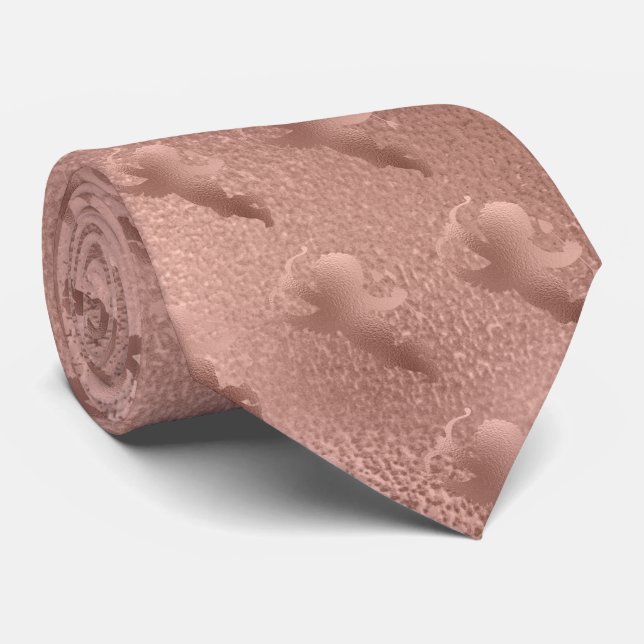 Rose Gold Cupid Love Valentine's Day Tie (Rolled)