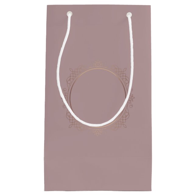 Rose Gold Custom Elegant Trendy Blank Template Small Gift Bag (Front)