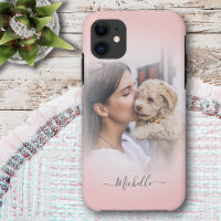 Rose Gold Custom One Photo Gradient iPhone Case